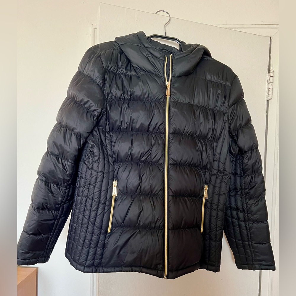 Michael Kors hooded packable down jacket